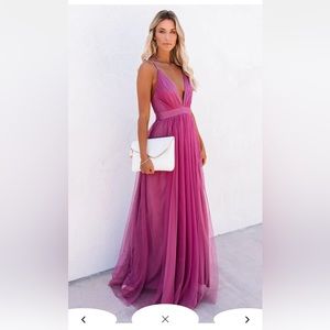 PETAL DUST MAXI DRESS - MAGENTA NWT